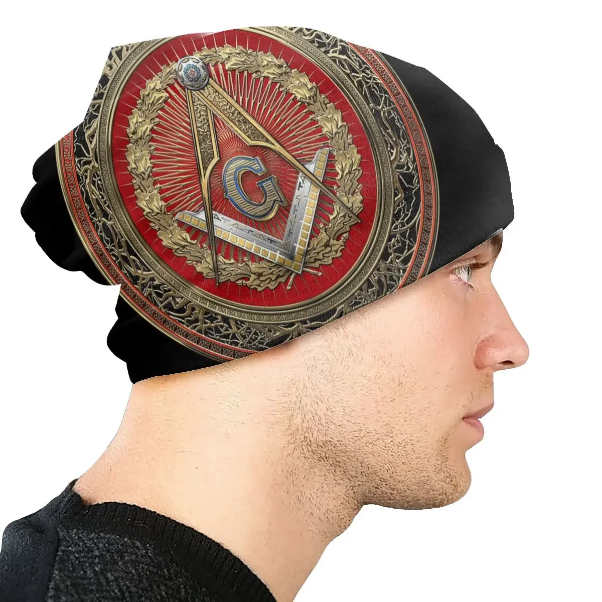 Vrijmetselaars Symbolen Skullies Beanies 3e Graad Metselaar Zilveren Juweel Meester Hoed Hiphop Caps Zomer Warm Dual-Use Muts Breien Hoeden