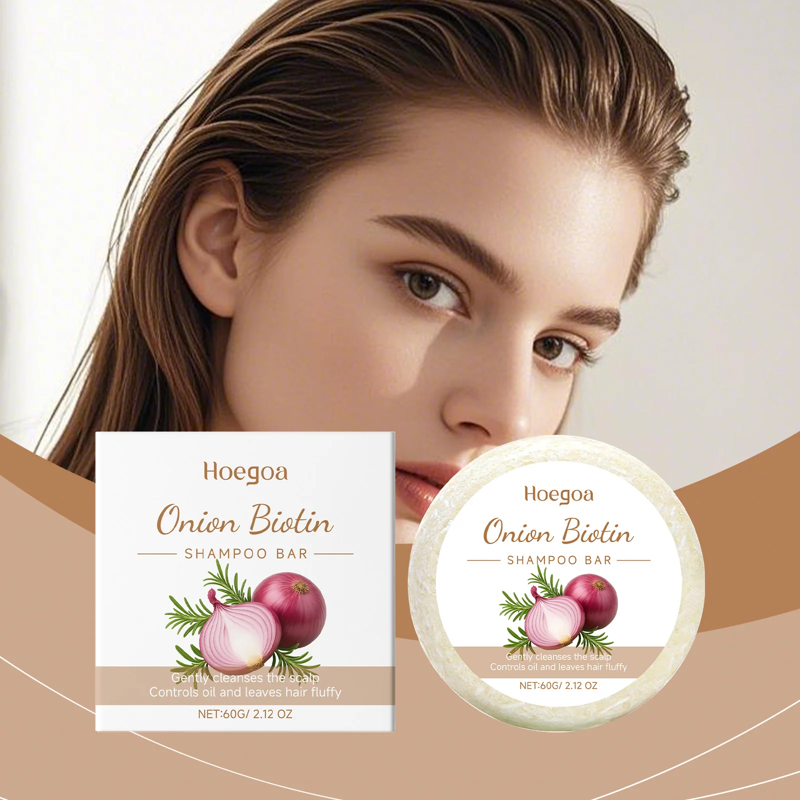 Oil-Reducing Onion Biotin Shampoo Bar Nourishes Scalp Promotes Hair Growth Prevents Hair Loss Moisturizes Smooths Shampoo Bar