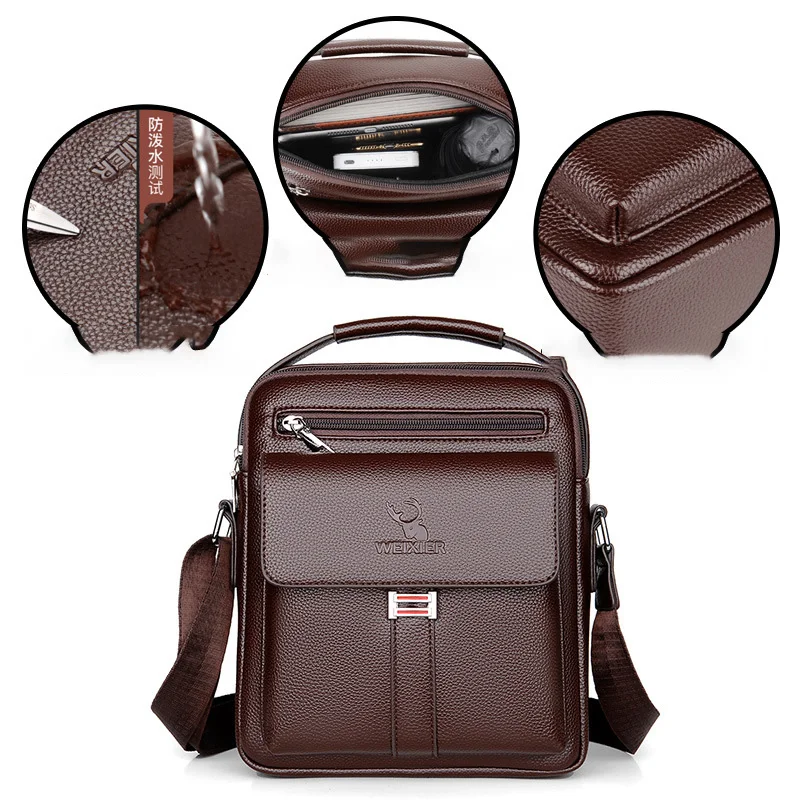 Men PU Leather Shoulder Bag Male Crossbody Bag For Men‘s Sling Bag Business Handbag