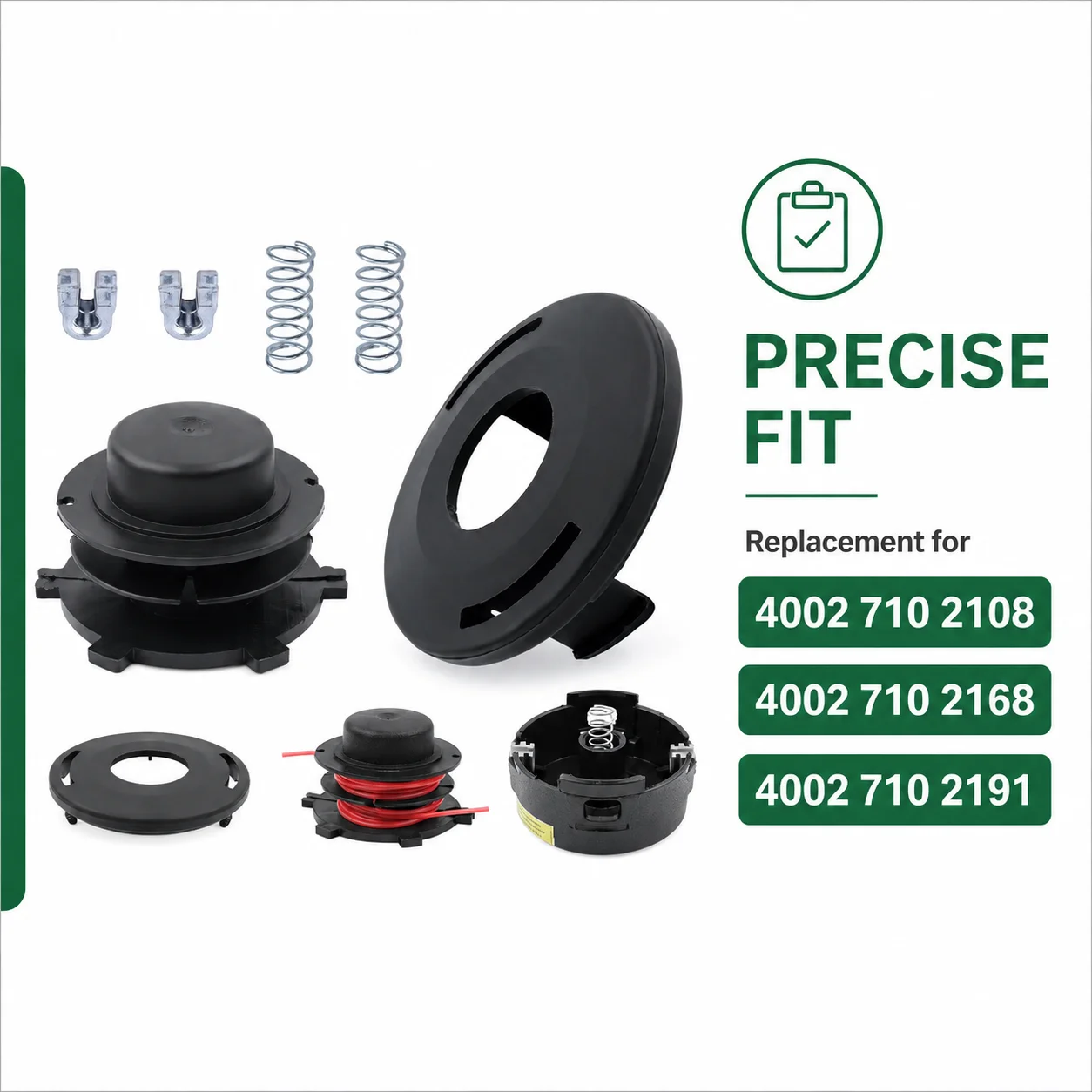 25-2 Trimmer Head Replacement Kit, Spool Cover Springs Cords, Fits Stihl FS90 FS100 FS110 FS120 FS130 FS200 Garden Tool Parts
