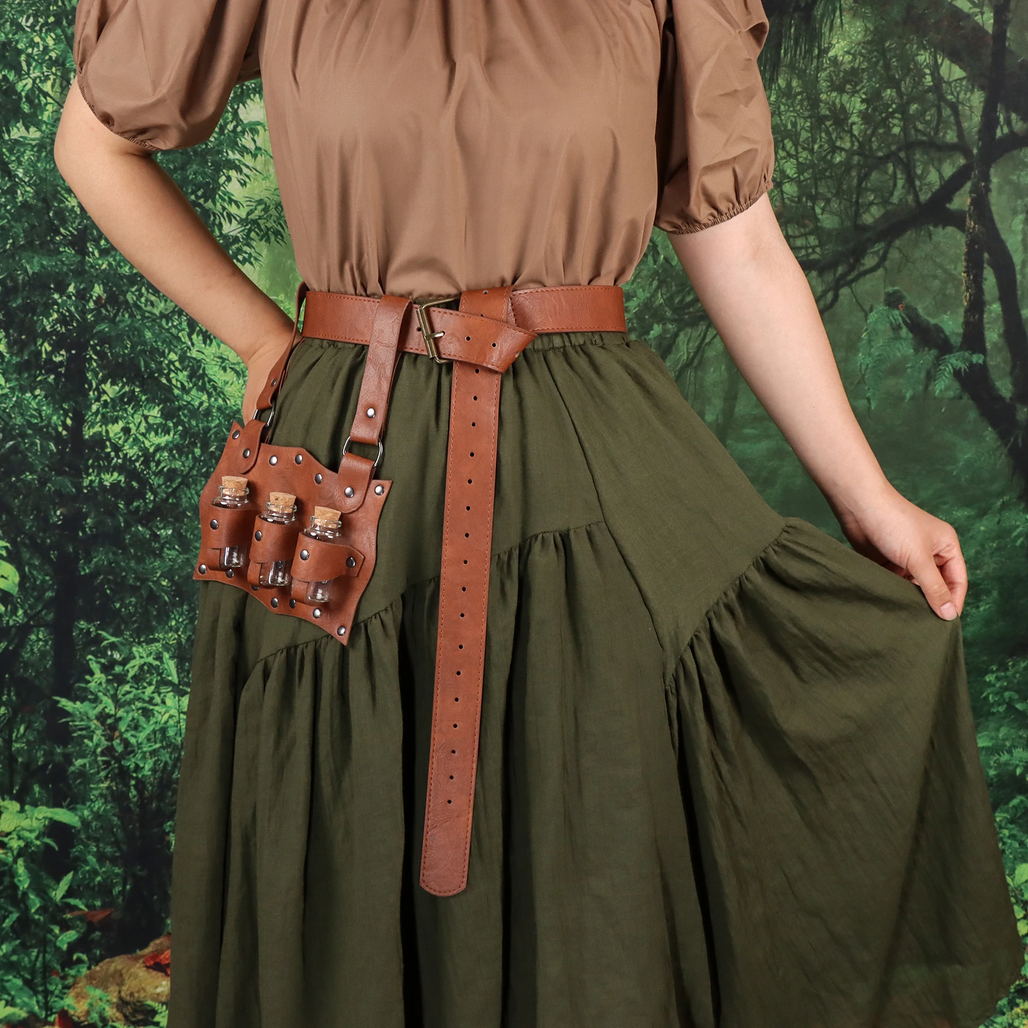 ヴィンテージコスプレ,中世のルネッサンス,スチームパンク,ベルト,ポーションボトルホルダー,ハロウィーンの魔女のアクセサリー