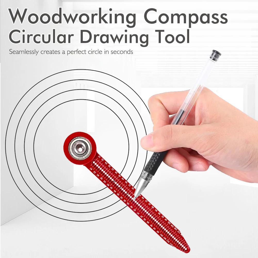 Woodworking Drawing Compass Circular Drawing Tool Hole Ruler High Precision Woodworking Scribe Gauges Marking Measurement Tool