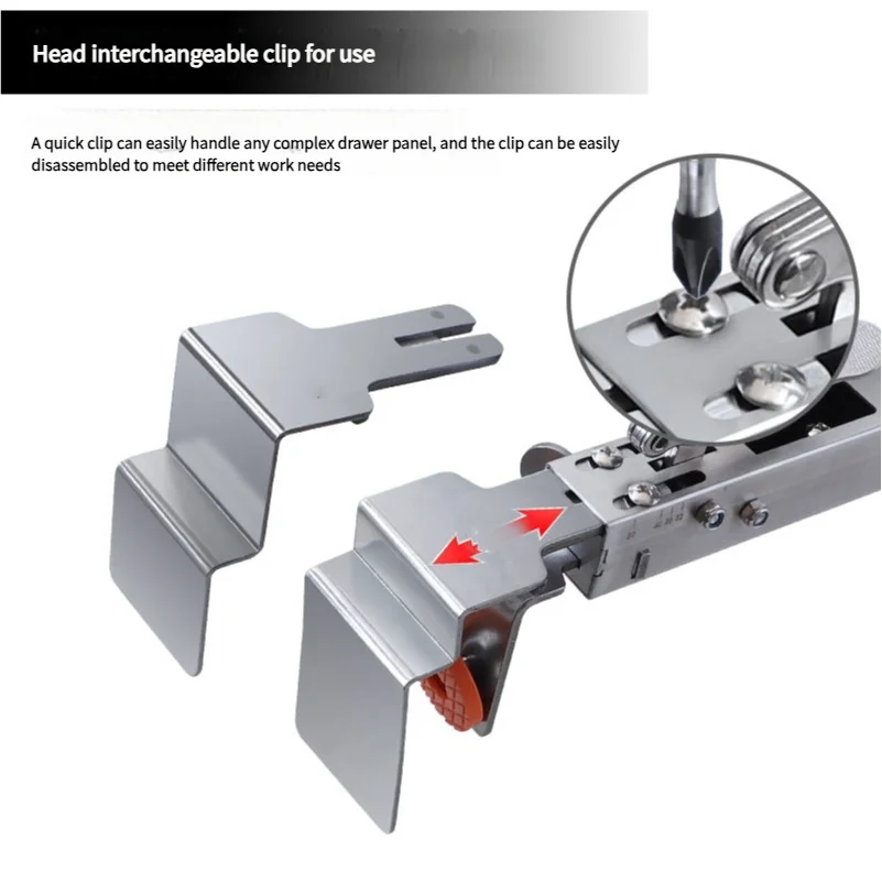 Adjustable Drawer Fixing Clamp Universal Drawer Fixing Clip Stainless Steel Drawer Front Installation Clamps Woodworking Clamp