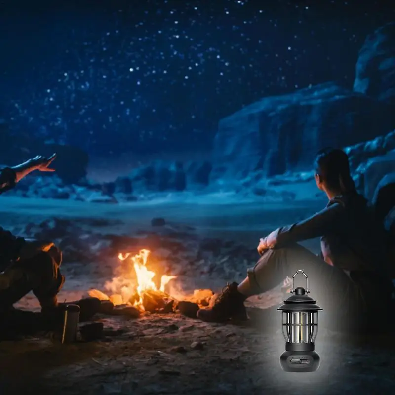 Portable Rechargeable LED Camping Lanterns, Super Bright, 300LM, Dimmable, 4 Light Modes, 1200 mAh Battery Life