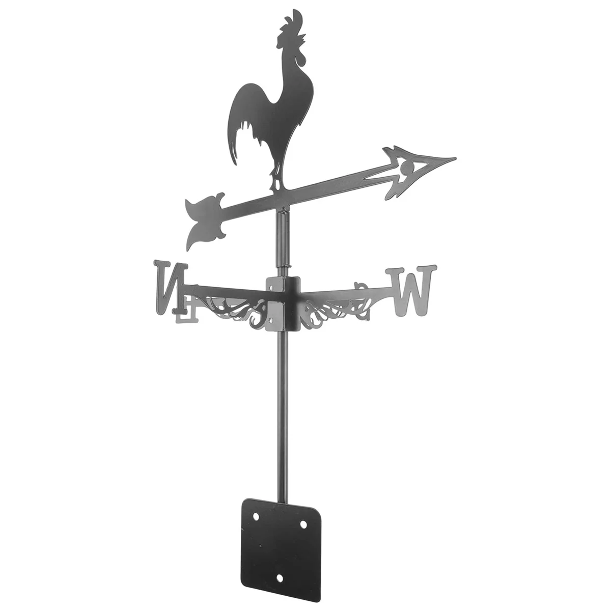 Rooster Weather Vane - Retro Cockerel Weathervane Silhouette - Decorative Wind Direction Indicator for Outdoor Yard Farm