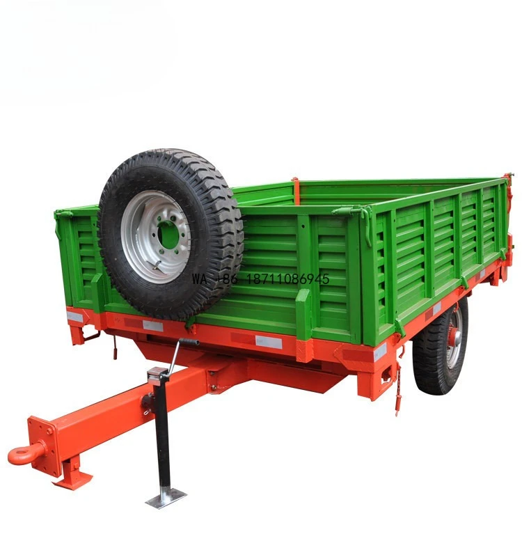 3 Ton Single Axle 2 Tyres Farm Trailer Rear Back Tipping Dump Trailer