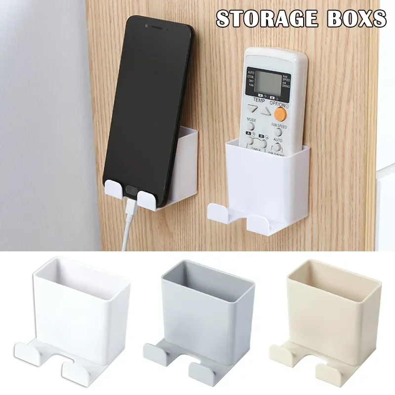 Multi Wall-mounted Mobile Phone Charging Bracket Paste Phone Holder Remote Controller Organizer Keyring Storage Hook