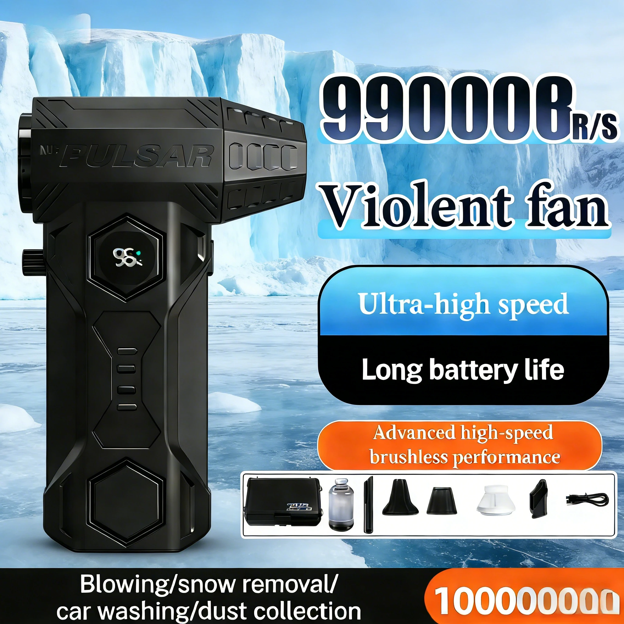 

Пылесос и воздуходувка 2-в-1 X11 CycloneDuster: 990000 об/мин, цифровой дисплей, портативный очиститель для автомобиля, ПК, клавиатуры и дома