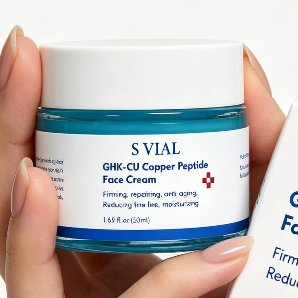

50ml GHK-Cu Blue Copper Peptide Cream Skin Booster Hyaluronic Acid Moisturize Brightening Soothing Anti-Wrinkle Facial SkinCare