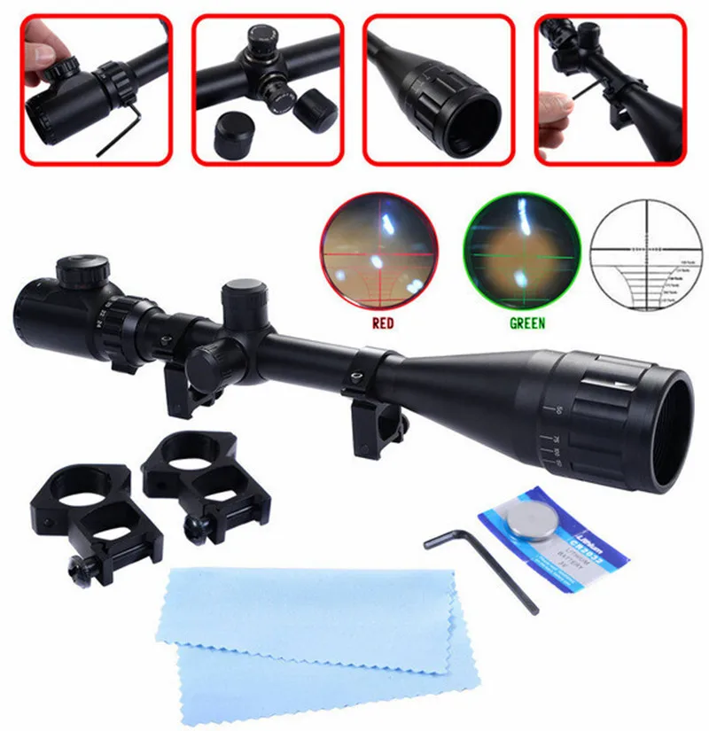 

6-24x50 AOEG Hunting Rifle Scope Red Green Dual illuminated Optical Scope
