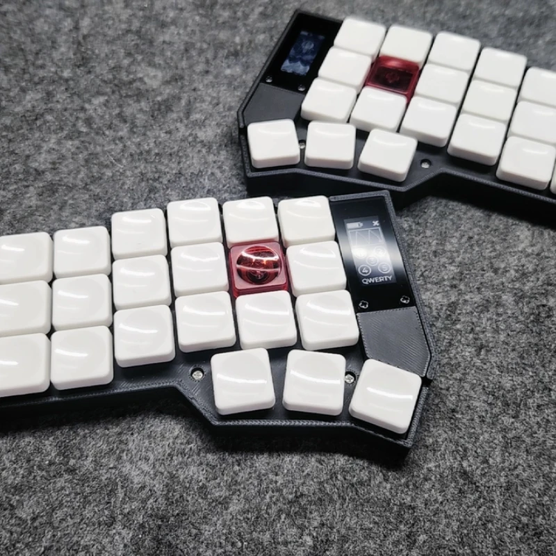 مجموعة لوحة مفاتيح مقسمة رفيعة للغاية من Corne سلكية مخصصة لاسلكية تعمل بالبلوتوث 2.4G قابلة للتبديل السريع Kaih V1 V2 شاشة دوارة لعصا التحكم