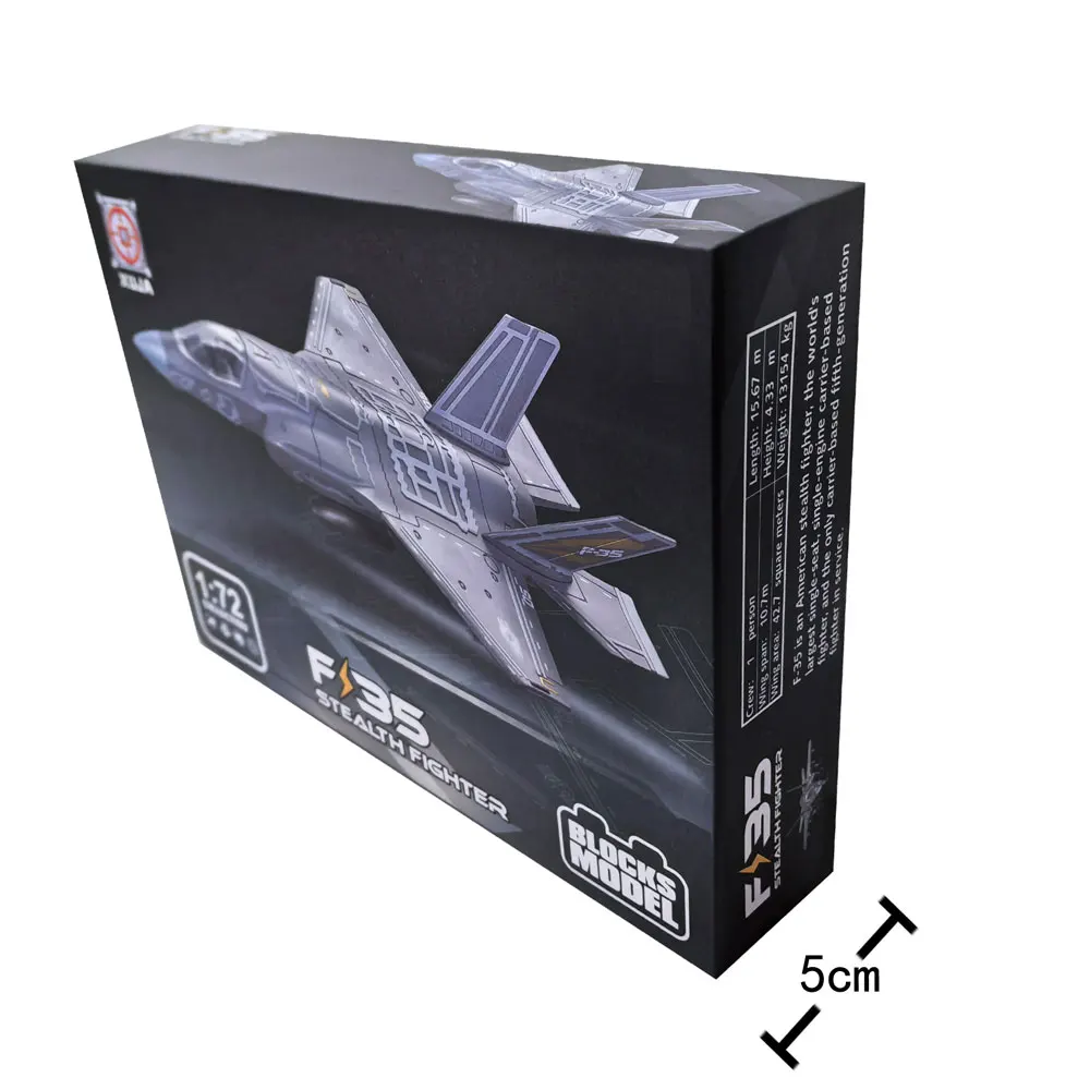 1:72 Scale F-35 Fighter Jet Quick Build Model Kit Plastic Millitary Airplane Toy Assembly Aircraft Model with Stand Gift for Kid