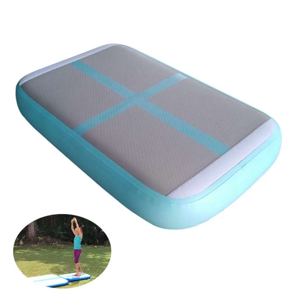 Estera de gimnasio inflable de 1x0,6x0,2 m, pista de caída para gimnasia, bloque de aire, tabla de aire (amarillo, 3,28 pies x 1,97 pies x 8 pulgadas)