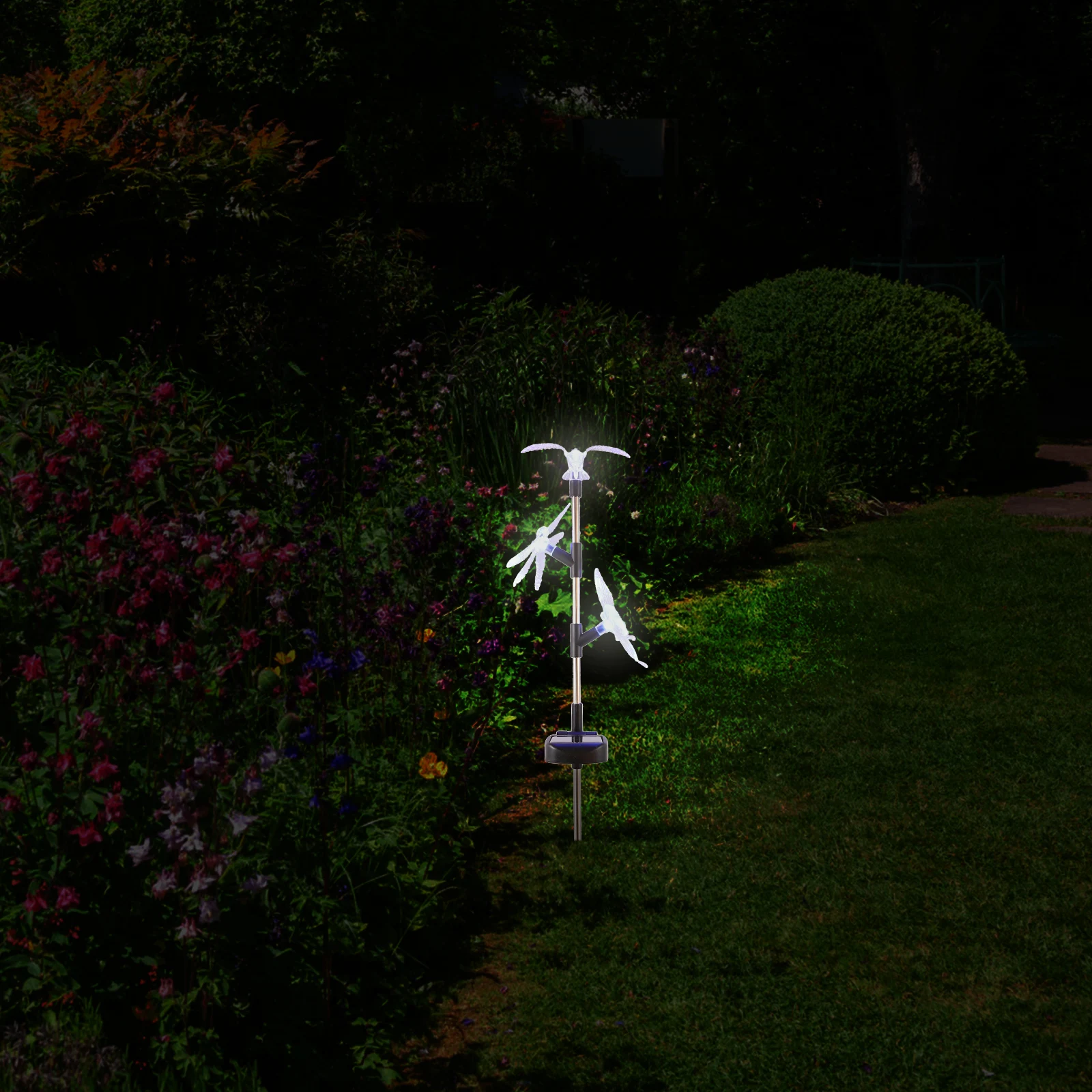 

Solar Power Lights for Outdoors Ground Plug Stake Garden LED Dragonfly