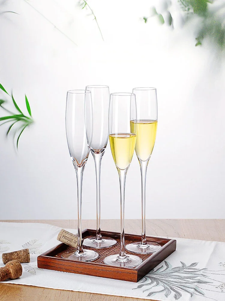2PCS Crystal Champagne Glasses Creative Wedding Sparkling Wine Glasses Glass Stemware Set In A Gift Box