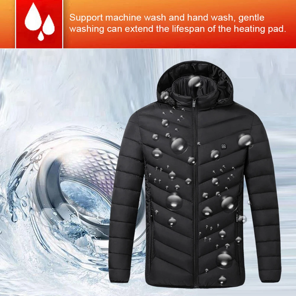 Heated Jackets for Men Women Winter Electric Heating Coat Washable with 2 Heating Zones & 3 Heating Levels for Cold Weather