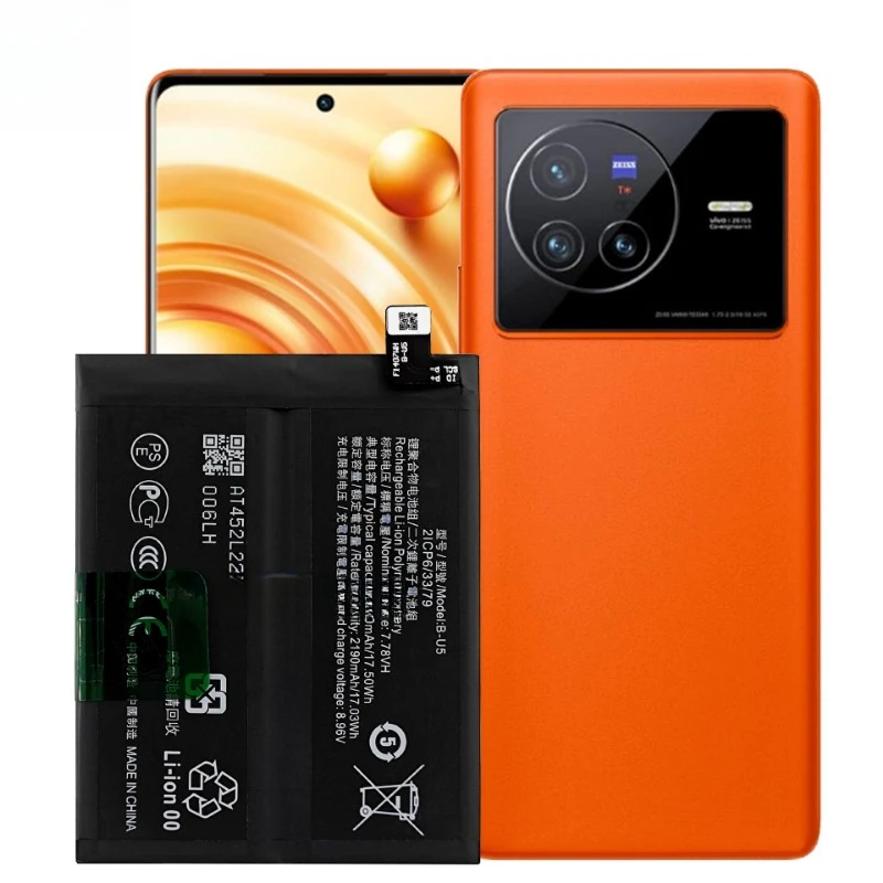 Bateria recentemente atualizada de 4500mAh B-U5 para Vivo X80 V2183A V2144 Baterias de substituição de alta capacidade para celular + ferramentas