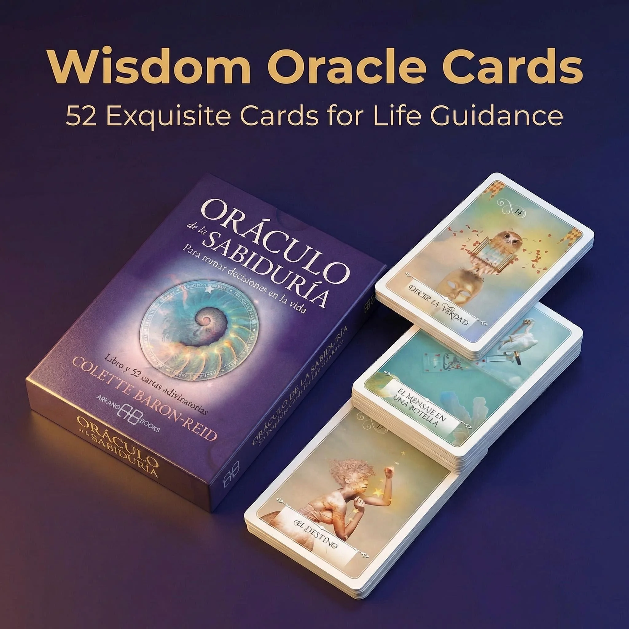 Wisdom of the Oracle Pocket 52 Pcs Divination Cards 10.5*7.5cm Spanish Oracle Deck for Spiritual Growth Fortune Telling
