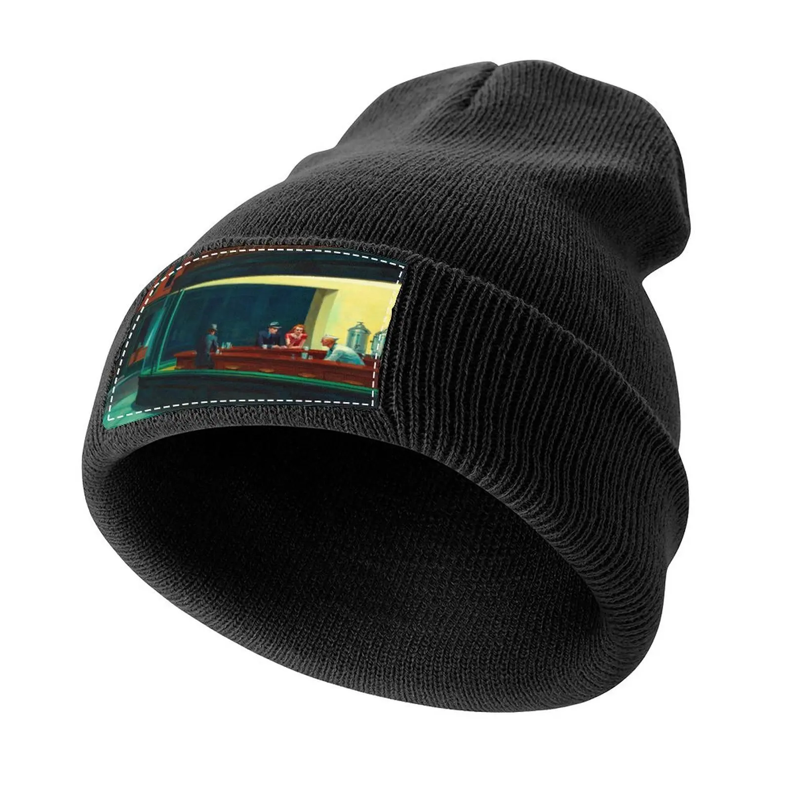 Edward Hopper Nighthawks Knitted Cap |-F-| Hat Man For The Sun Brand Man cap Designer Man Women's