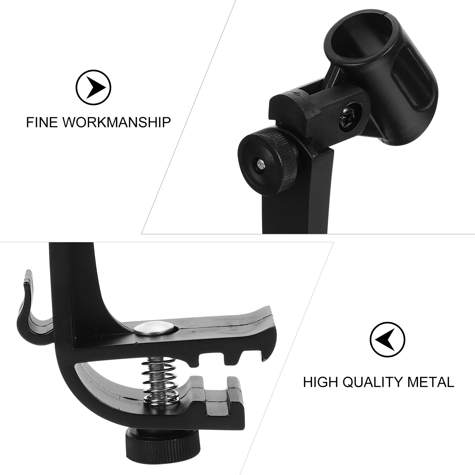 

2Pcs Drum Rim Microphone Clips Adjustable Shockproof Holders for Clip on Mounting Mic Drum Stand Clips Microphone Stand Clip