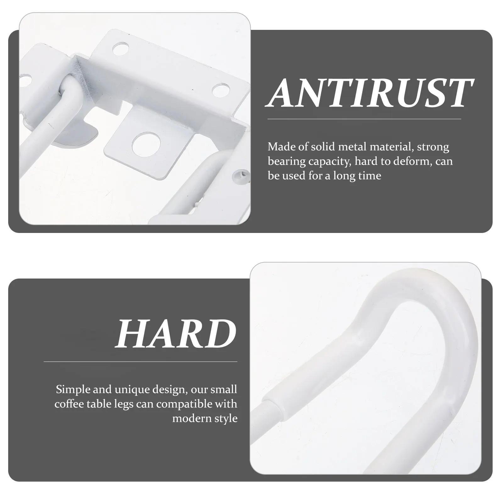 

4pcs Folding Desk Legs Metal Hair Pin White Stability for Furniture DIY Modification Modern Style Home Kitchen