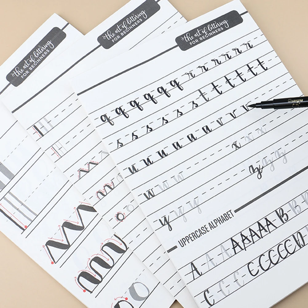 

Art Font Writing Practice Book for Kids English Alphabet Calligraphy Exercise Rounded Corners Smooth Edges Handwriting Learning
