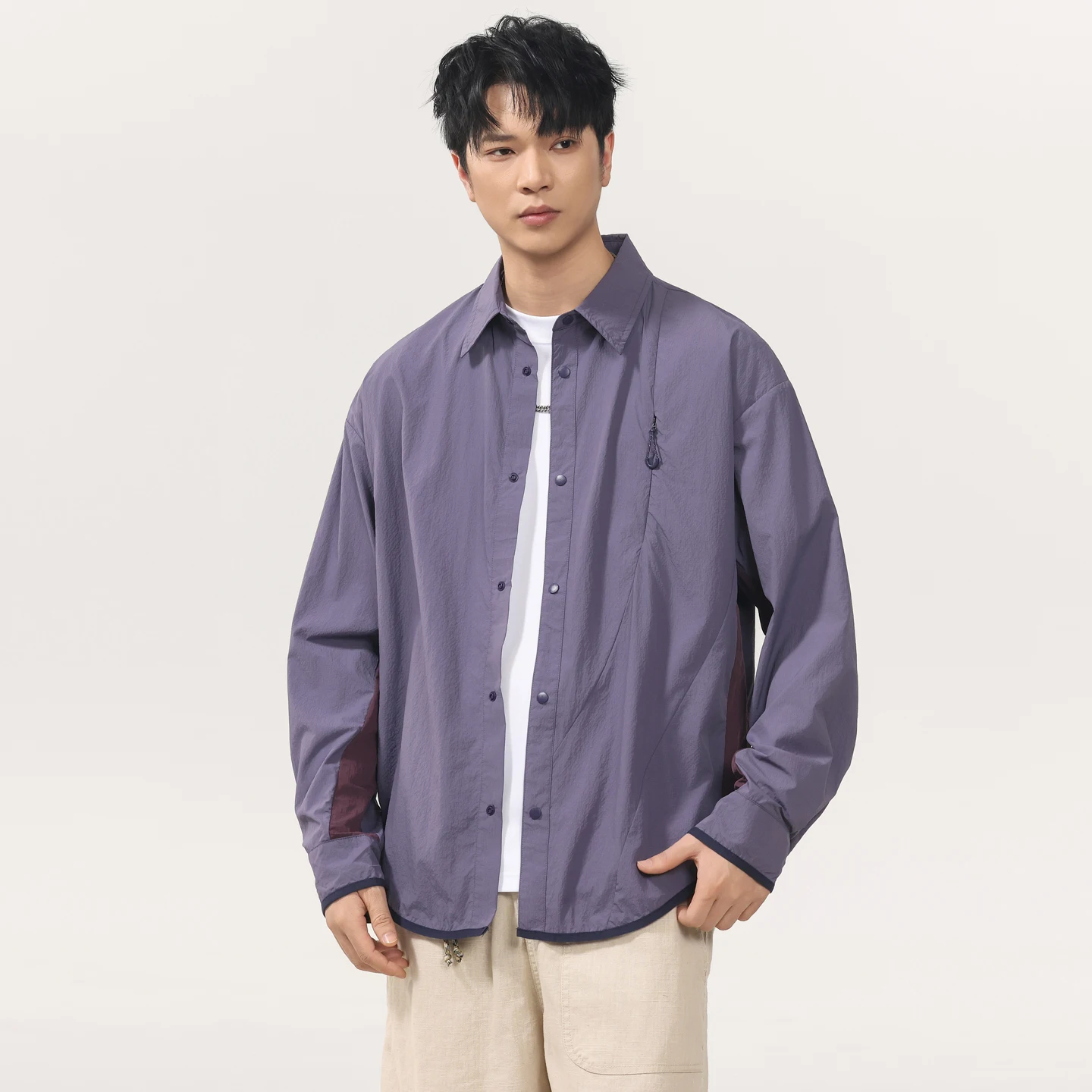 

Мужские уличные рубашки-карго оверсайз с длинным рукавом, быстросохнущие, свободного кроя, повседневные, для активного отдыха, легкие, с защитой от солнца