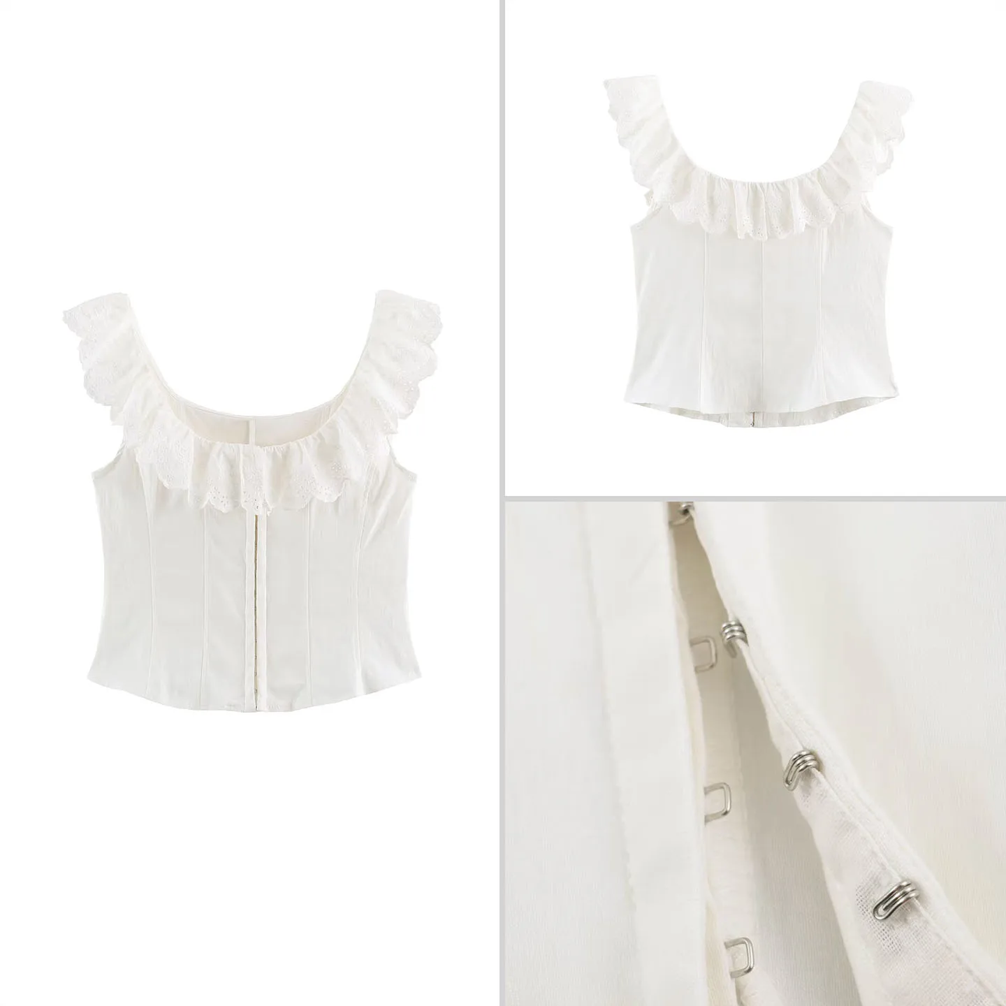 Women's Embroidered Hollow Fishbone Lace Trim Open Front Shirt Autumn 2026 New Style ZADATA Brand Outerwear Regular Length