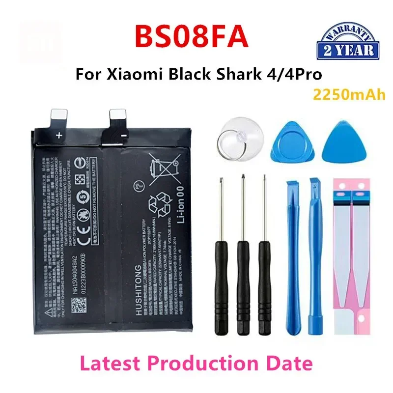 

100% Orginal BS08FA 2250mAh Battery For Xiaomi Black Shark 4/4Pro Phone Replacement Batteries+Tools