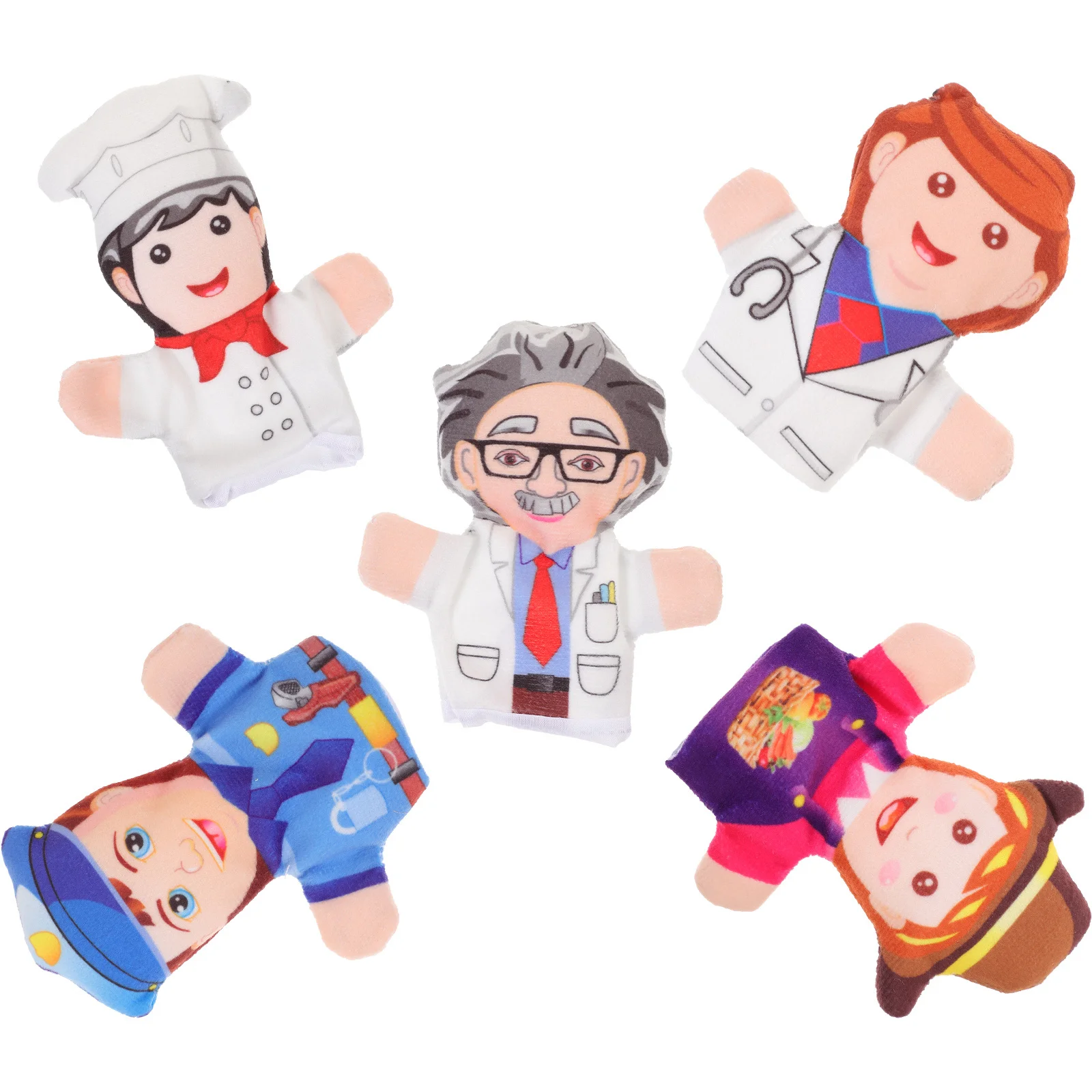 

5 шт., мультяшные пальчиковые куклы для детей, эластичные тканевые ручные куклы, профессиональные ролевые игры, обучающие игры, детские развлечения