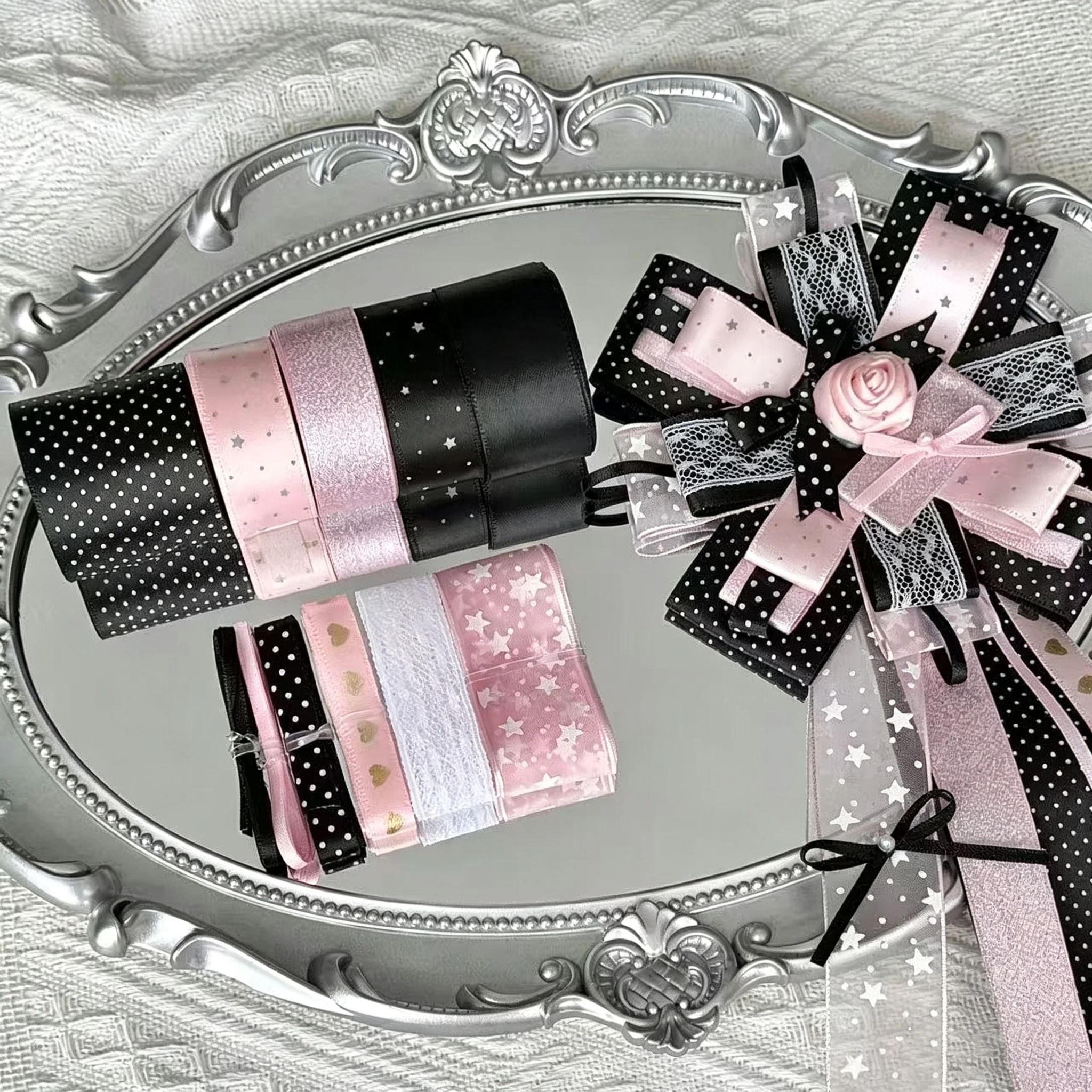 10-teiliges Set mit koreanischen Polka-Dot-Bändern, handgemachtes DIY-Material, Geschenkverpackung, Dekorationsband, Geburtstagsgeschenk-Dekorationsband – Detail 5
