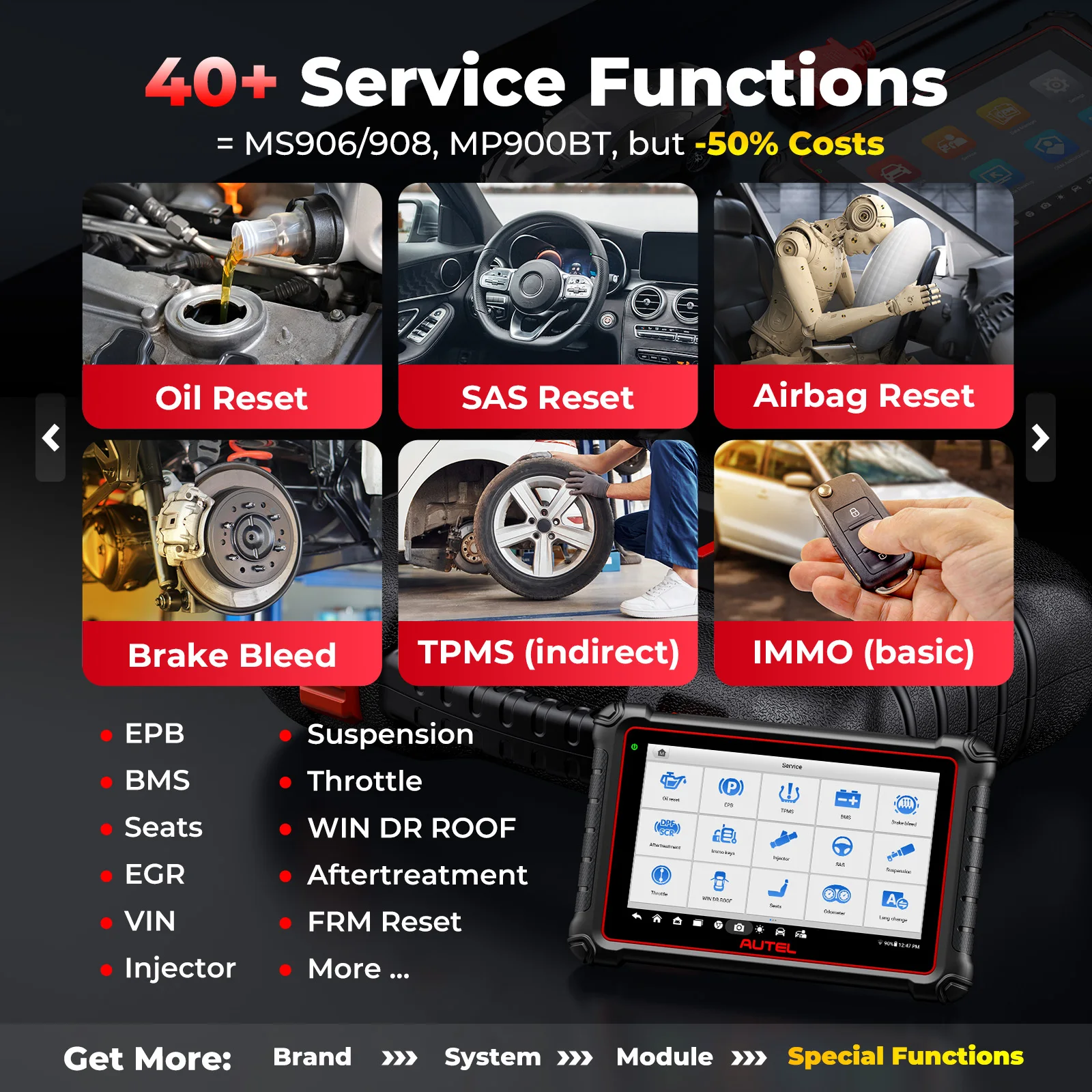 MK900 Autel MaxiCOM  Auto Diagnostic Scanner Tools 40+ Services DoIP & CAN-FD Bidirectional  Auto Tool PK MK808BT PRO