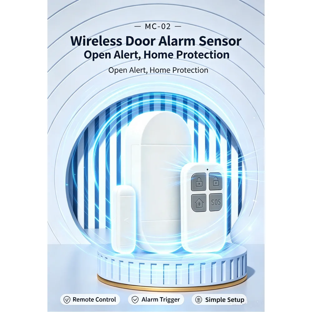 Multi-Functional Wireless Remote Control Door Magnetic Alarm Home Security Device Anti-Theft for Window Use
