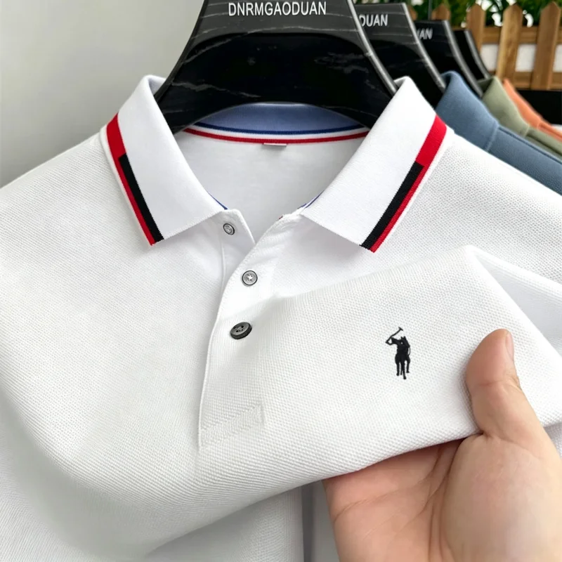 High End Brand's New Summer Swing Spurs Embroidery Fast Drying Ice Silk Breathable Men's Fashion Business Activities Preferred