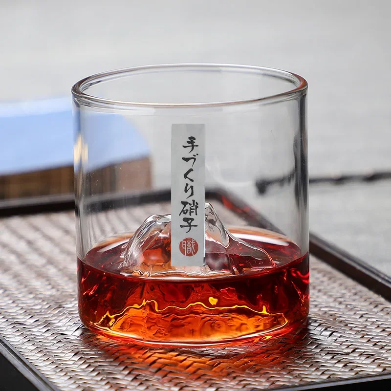 Kieliszek do whisky w stylu japońskim filiżanka do herbaty kubek górski przezroczysta, żaroodporna szklana filiżanka do herbaty kieliszek do czerwonego wina