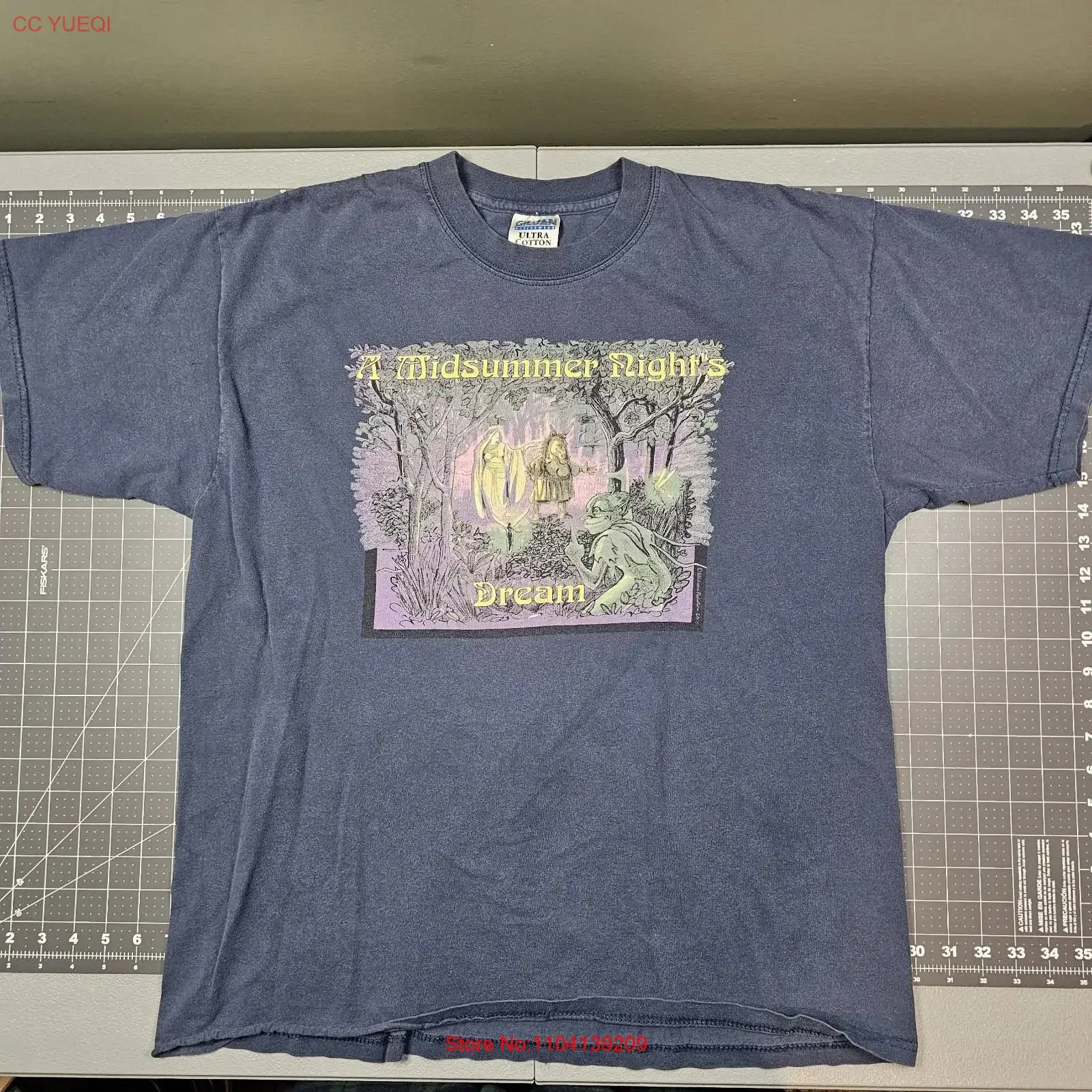 Vintage A Midsummer Nights Dream T Shirt XL Blue Y2K Shakespeare Art Play Theater vintage Washed graphic Stretched Versatile