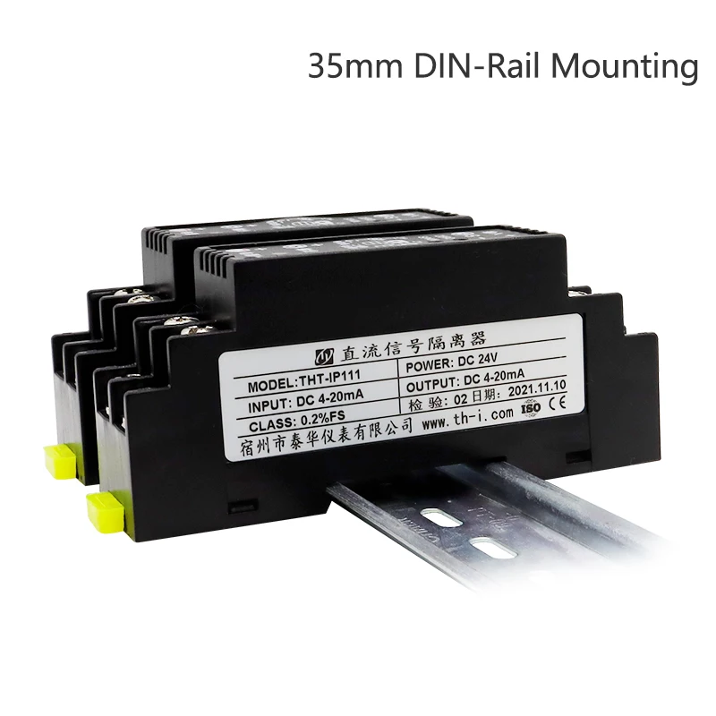 전류 입력 분배 절연체, 4-20mA 신호 절연 및 분배, 1-5V 변환, DIN 레일 마운트, RoHS 준수