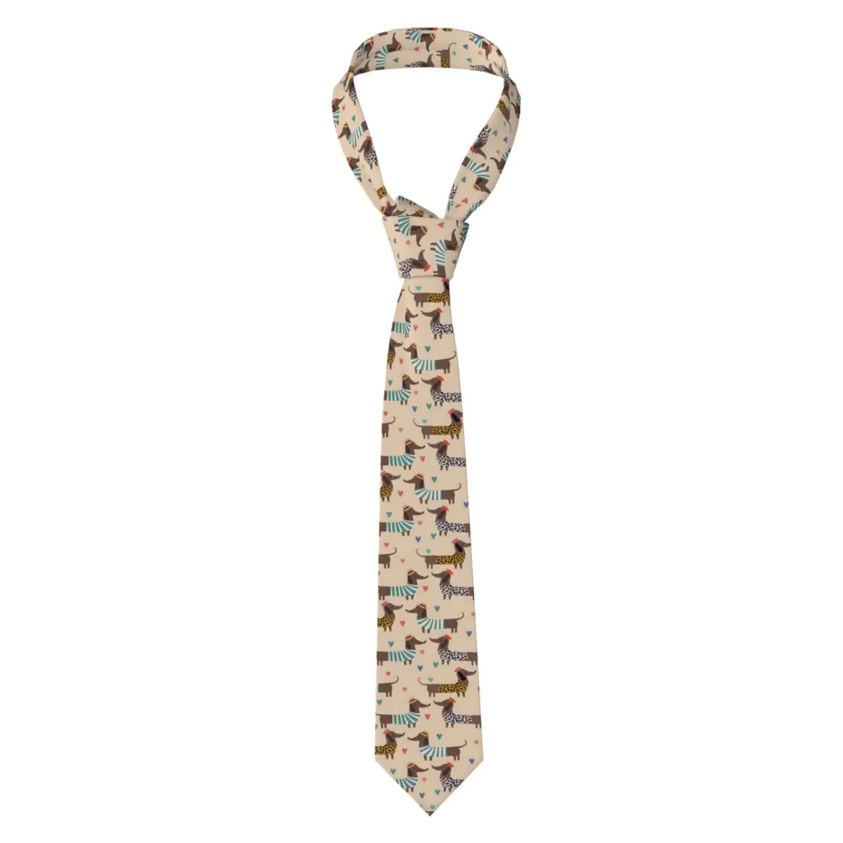 Custom Dachshund Dog Necktie Men Printed Necktie Sausage Dogs Four Seasons Fashion Tie Necktie For Father's Day