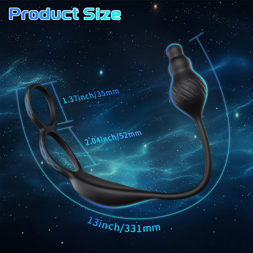 2 in 1 App Controled Vibrating Cock Ring Anal Butt Plug Vvibrator Prostate Massager With Remote 2 Motors Sex Toys For Men