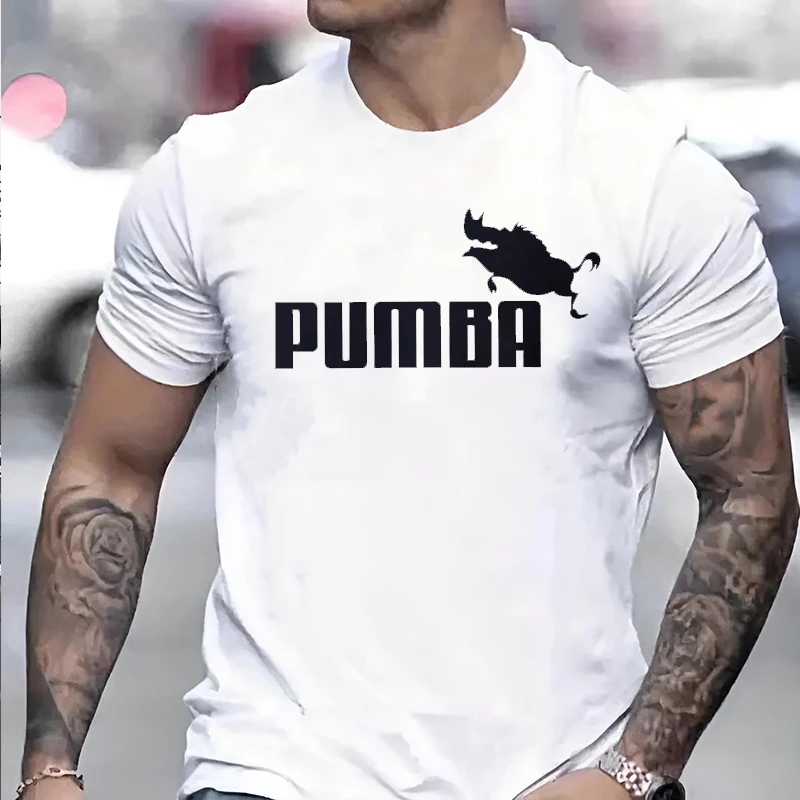 

Joke The Pumba Printed Men's Women's T-Shirt Summer Round Neck letter Oversized Funny T-Shirts Loose Casual Hip-hop Couple's Top