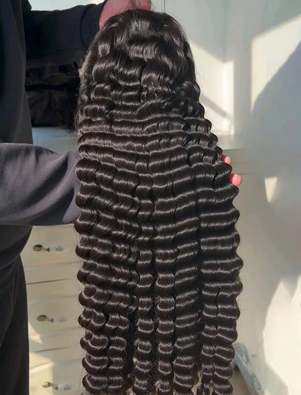 

42-дюймовый свободный глубокий волнистый вьющийся человеческий волос 13x6 HD Парик фронтальной части шнурка 100% бразильские человеческие волосы 13x4 Парик фронта шнурка предварительно сорванный