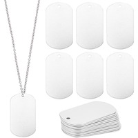 30 Pack 2x1.14 Shield Shape Stamping Blanks Aluminum Blank Pendants with Storage Box for Necklace Bracelet Dog Tags Making