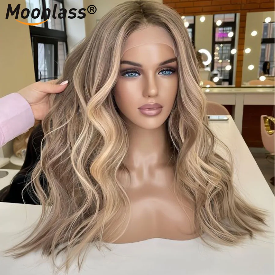 Peruca de onda corporal loura cinza para mulheres, 13x6 perucas dianteiras com renda, 180 densidades, cabelo remy pré-arrancado, 100% cabelo humano, destaque