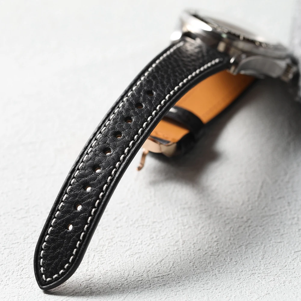 Soft head layer cowhide leather strap, 18 19 20 21 22MM quick release, blue green brown vintage leather strap, thin and soft