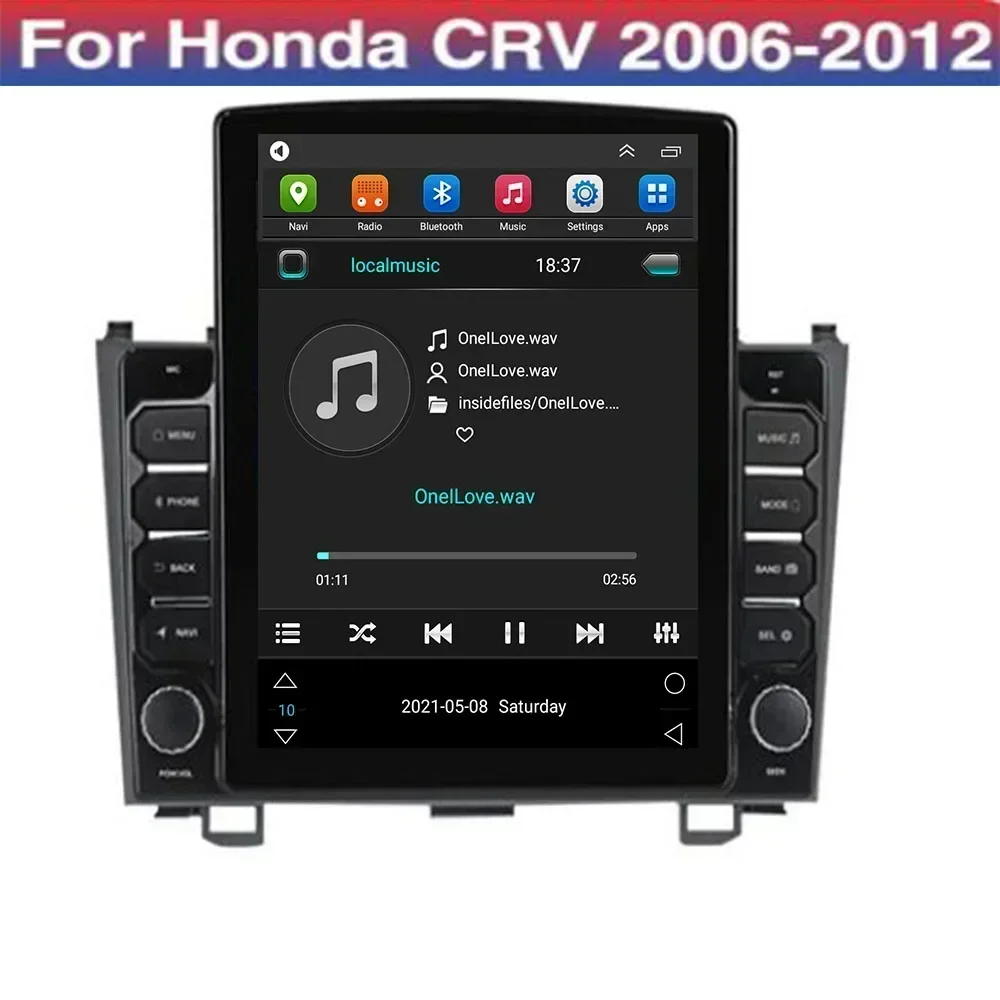 9.7" Android 13 For HONDA CRV 2006 - 2011 Tesla Type Car Radio Multimedia Video Player Navigation GPS RDS Camera no dvd