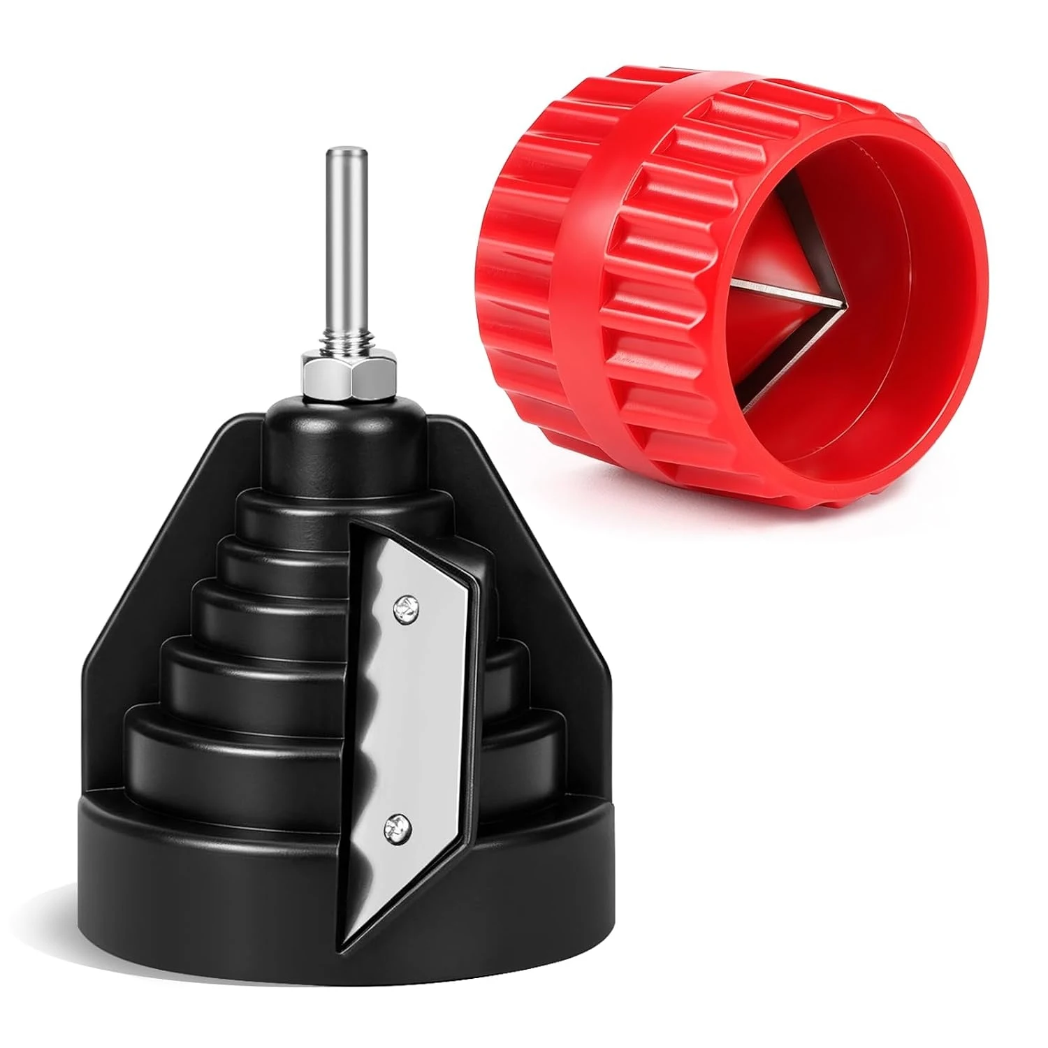 2PCS Versatile Pipe Chamfering Tool with Reamer PE PVC PP Pipe Trimmer Metal Blade Multi-Level Adjustment For Sealing Safety