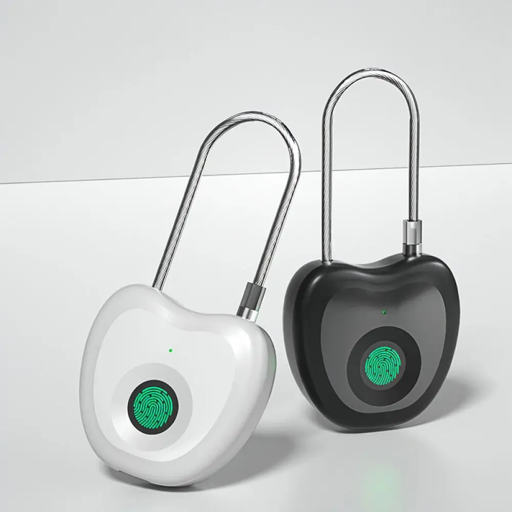 Convenient Smart Fingerprint Padlock Biometric Keyless Lock Flexible Steel Cable For Backpack Luggage Cabinet Office