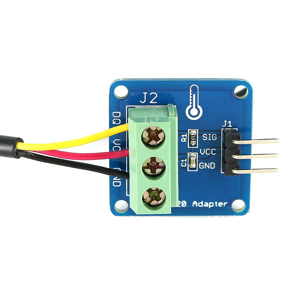 مقاوم للماء DS18B20 استشعار درجة الحرارة (100 سنتيمتر) + DS18B20 محول وحدة متوافقة لاردوينو