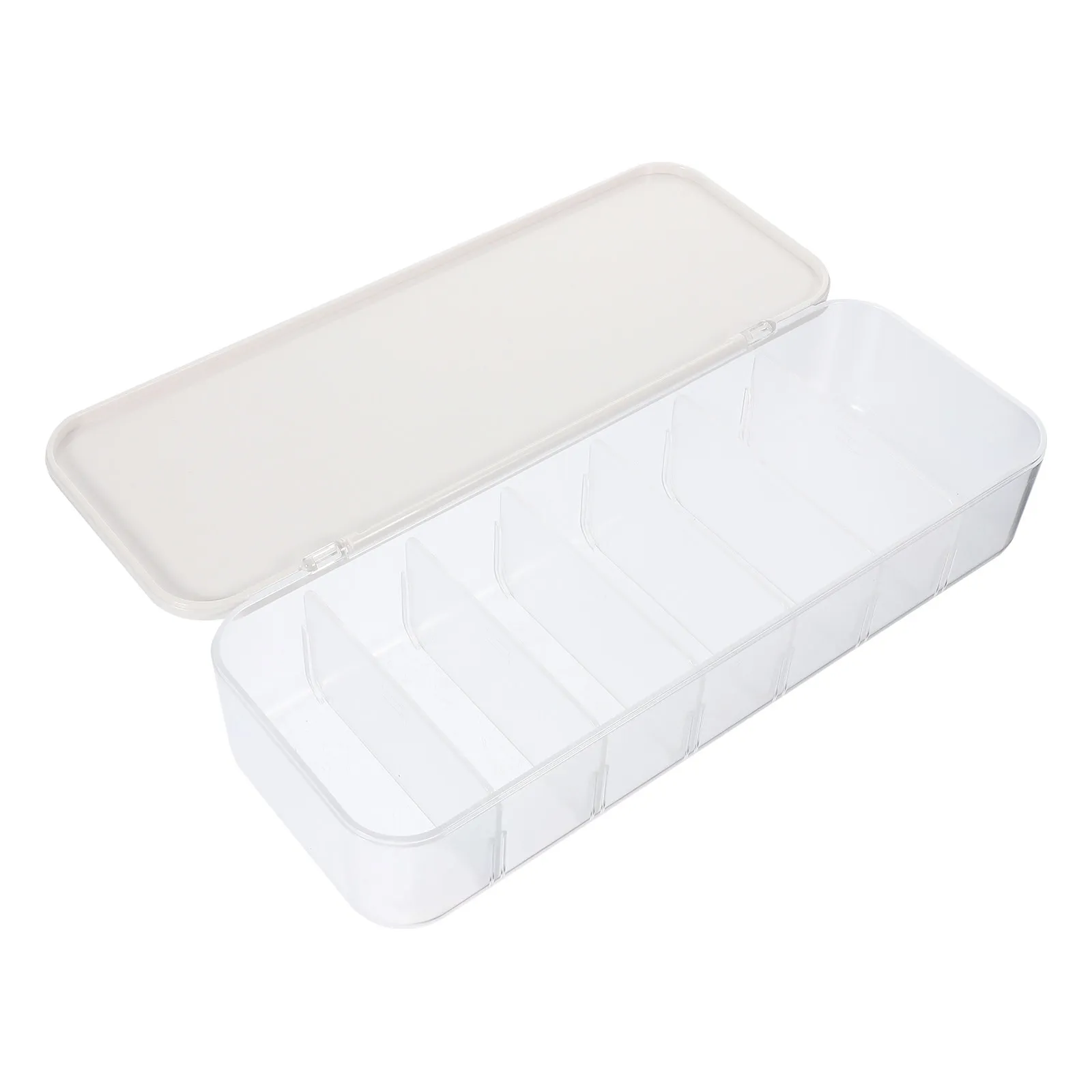 Sturdy PP Cable Storage Box with Transparent Lid Separate Compartments for Desk Drawer Office Home Cord Organizer Box Clear Cord