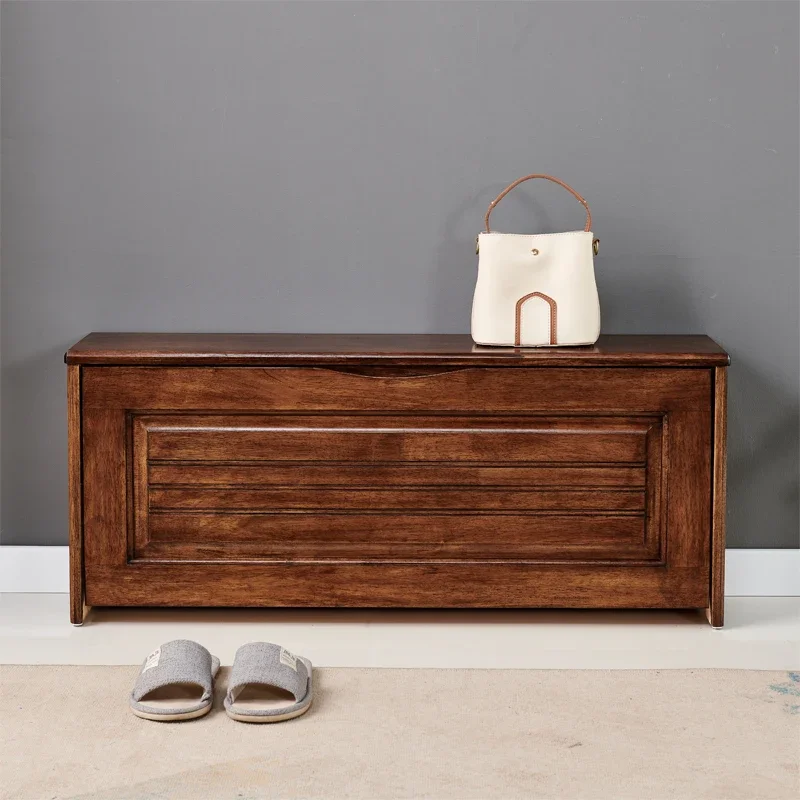 Solid wood shoe stool home door can sit in the shoe cabinet to enter the door wear shoe stool storage sofa stool